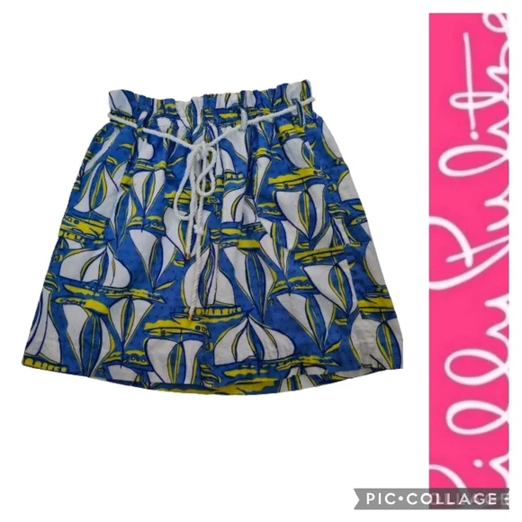 LILLY PULITZER Docksider Sailboat Print Skirt - Picture 1 of 8